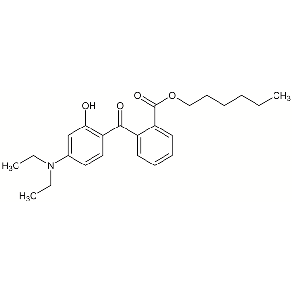 Graphical representation of Diethylamino hydroxybenzoyl hexyl benzoate