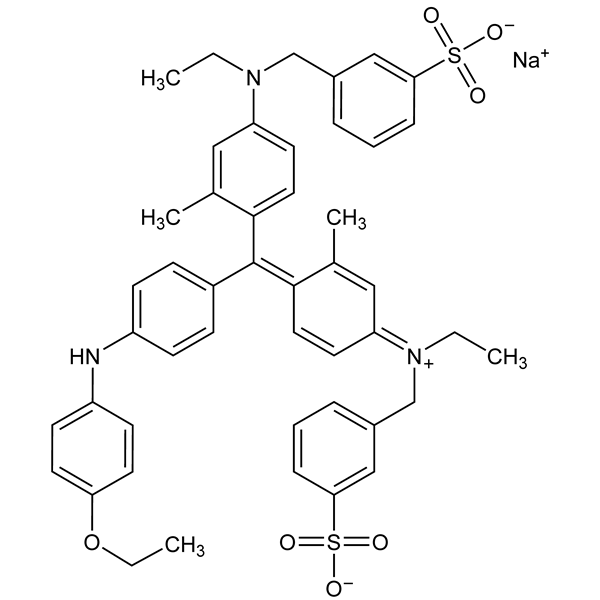 Graphical representation of Coomassie Brilliant Blue G