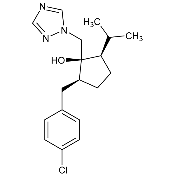 (+)-(1r,2s,5r)-2-(4-chlorobenzyl)-5-isopropyl-1-(1h-1,2,4-triazol-1-ylmethyl)cyclopentanol-monograph-image