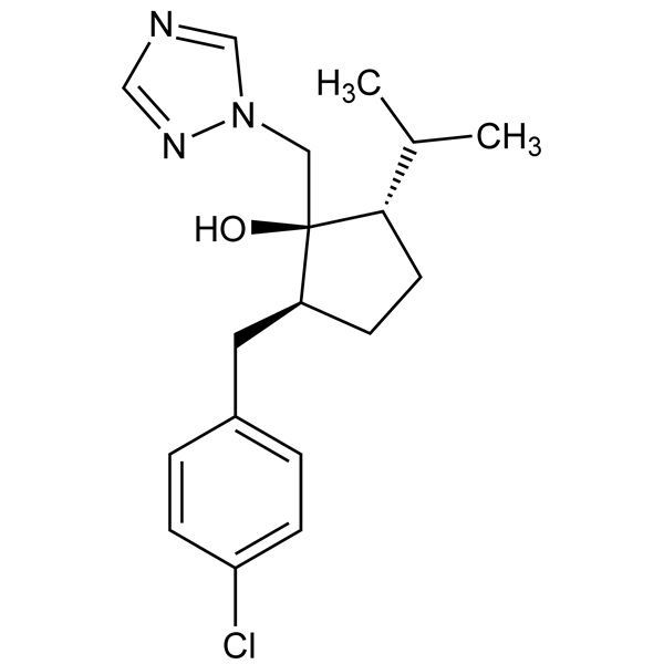 (+)-(1r,2s,5s)-2-(4-chlorobenzyl)-5-isopropyl-1-(1h-1,2,4-triazol-1-ylmethyl)cyclopentanol-monograph-image