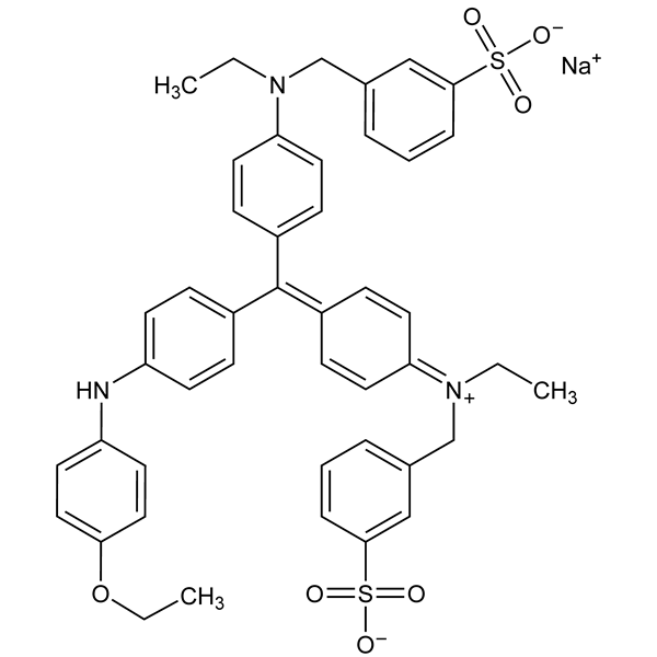 Graphical representation of Coomassie Brilliant Blue R