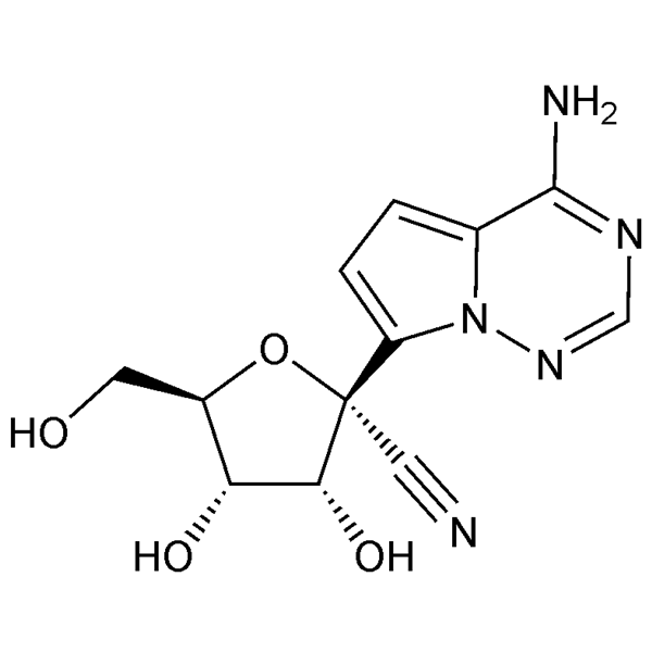 Graphical representation of (2R,3R,4S,5R)-2-(4-Aminopyrrolo[2,1-f][1,2,4]triazin-7-yl)-3,4-dihydroxy-5-(hydroxymethyl)tetrahydro-2-furancarbonitrile