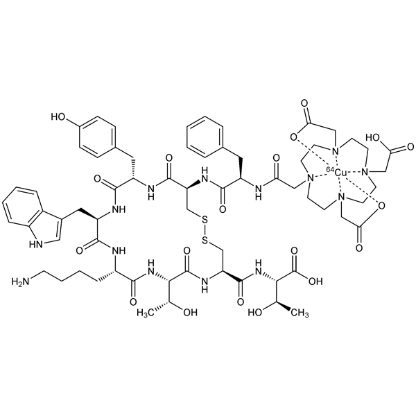 Graphical representation of Copper (64Cu) oxodotreotide 